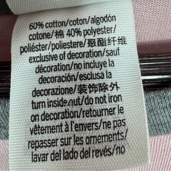 Victorias Secret Pink Sequin Logo Baseball Tee Shirt Pink Grey Medium - Picture 10 of 12